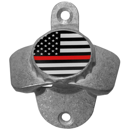 Thin Red Line Firefighter Flag Wall Mounted Bottle Opener - Siskiyou Buckle