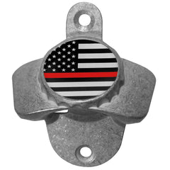 Thin Red Line Firefighter Flag Wall Mounted Bottle Opener - Siskiyou Buckle