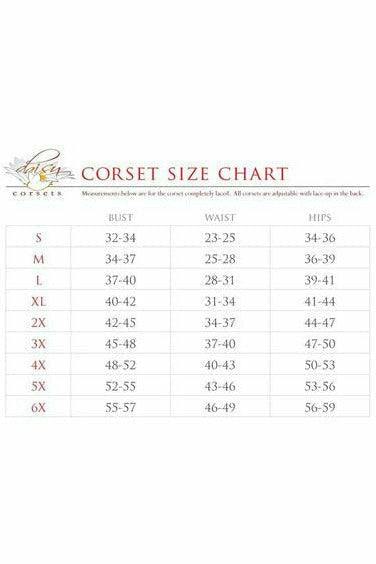 Daisy Corsets Top Drawer Rainbow Glitter PVC & Black Fishnet Steel Boned Under Bust Corset - Daisy Corsets
