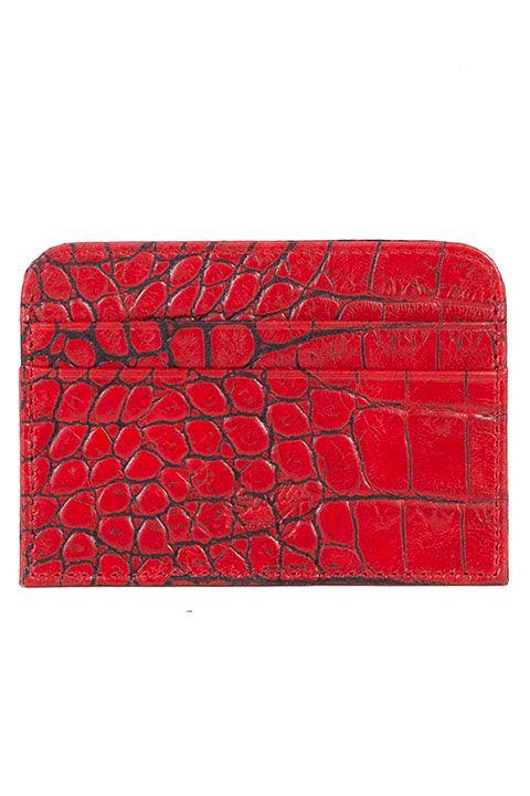 Scully RED CARD CASE CROCO - Scully Leather