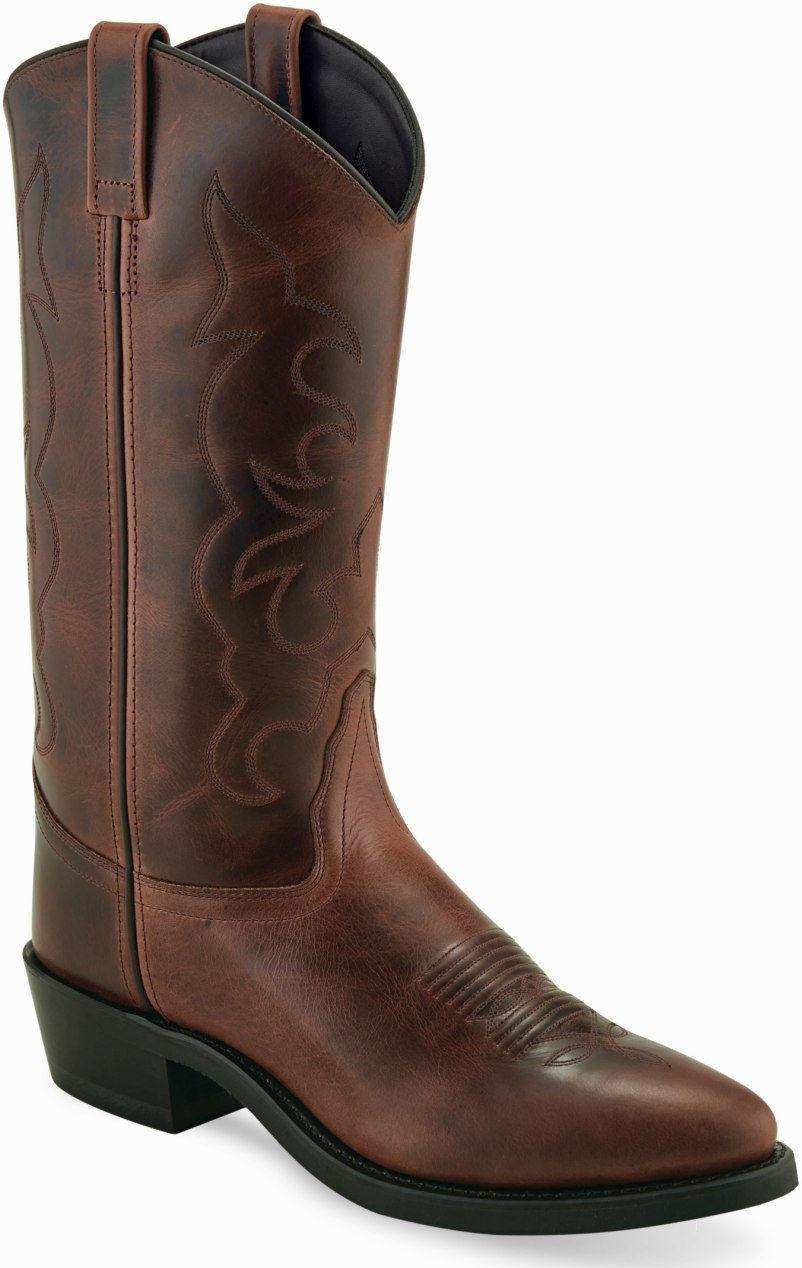 Old West Brown Mens Cowboy Work Boots - Old West - Flyclothing LLC