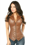 Daisy Corsets Top Drawer Faux Leather Steel Boned Corset - Daisy Corsets