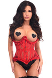 Daisy Corsets Top Drawer Red Sheer Lace Steel Boned Underwire Waist Cincher - Daisy Corsets