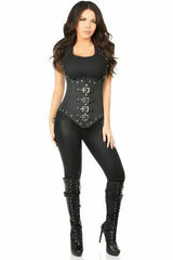 Daisy Corsets Top Drawer Steel Boned Pinstripe Underbust Corset w/Buckling - Daisy Corsets - Flyclothing LLC