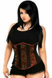 Daisy Corsets Top Drawer Black & Brown Steel Boned Underbust Corset - Daisy Corsets