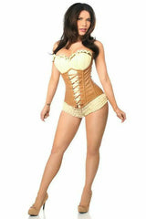 Daisy Corsets Top Drawer Faux Leather Steel Boned Ren Faire Corset - Daisy Corsets - Flyclothing LLC