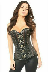 Daisy Corsets Top Drawer Faux Leather Steel Boned Corset w/Rivets - Daisy Corsets - Flyclothing LLC