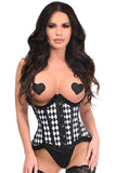 Daisy Corsets Top Drawer Steel Boned Diamond Print Underwire Curvy Cut Waist Cincher Corset - Daisy Corsets