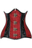 Daisy Corsets Top Drawer Wine Brocade & Faux Leather Steel Boned Under Bust Corset - Daisy Corsets