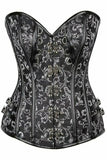 Daisy Corsets Top Drawer Brocade & Faux Leather Steel Boned Corset - Daisy Corsets