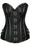Daisy Corsets Top Drawer Brocade & Faux Leather Steel Boned Corset - Daisy Corsets