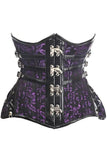 Daisy Corsets Top Drawer CURVY Steampunk Black/Purple Brocade Steel Double Boned Under Bust Corset - Daisy Corsets
