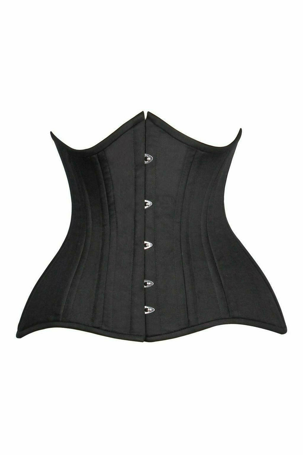 Daisy Corsets Top Drawer CURVY Black Cotton Double Steel Boned Underbust Waist Cincher Corset - Daisy Corsets