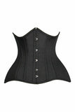 Daisy Corsets Top Drawer CURVY Black Cotton Double Steel Boned Underbust Waist Cincher Corset - Daisy Corsets