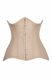 Top Drawer CURVY Nude Cotton Double Steel Boned Underbust Waist Cincher Corset - Daisy Corsets - Flyclothing LLC