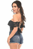 Daisy Corsets Top Drawer Black Sheer Lace Steel Boned Corset - Daisy Corsets