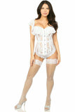 Daisy Corsets Top Drawer White Sheer Lace Steel Boned Corset - Daisy Corsets - Flyclothing LLC