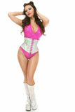Daisy Corsets Top Drawer Silver Holo Short Under Bust Corset - Daisy Corsets