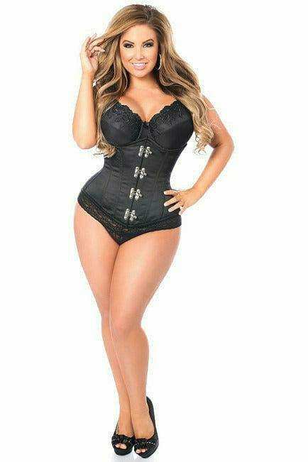 Daisy Corsets Top Drawer Black Steel Boned Underbust Corset w/Clasp Closure - Daisy Corsets - Flyclothing LLC