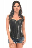 Daisy Corsets Top Drawer Black Faux Leather Steel Boned Overbust Corset - Daisy Corsets