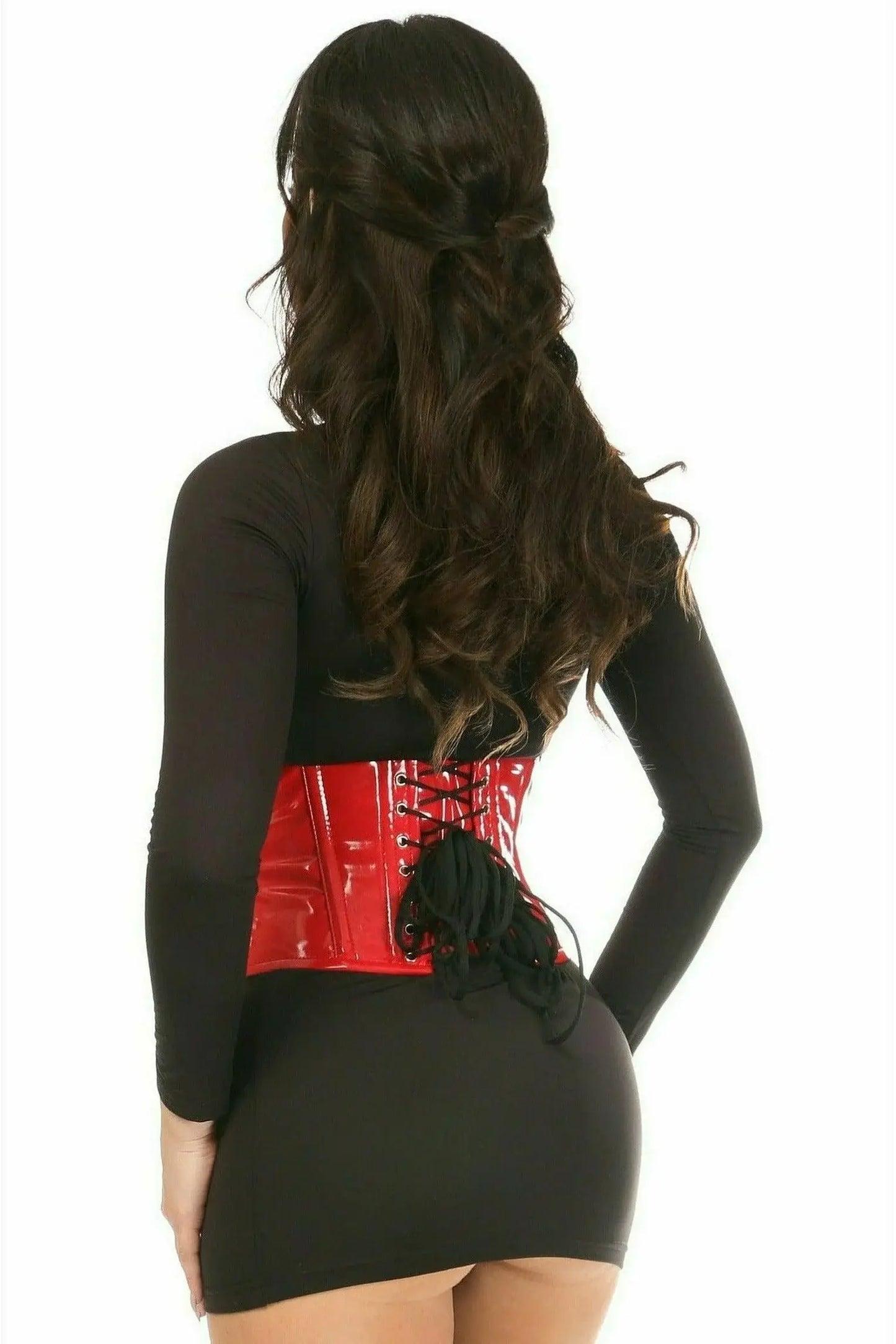 Daisy Corsets Top Drawer Red Patent Steel Boned Mini Cincher - Daisy Corsets - Flyclothing LLC