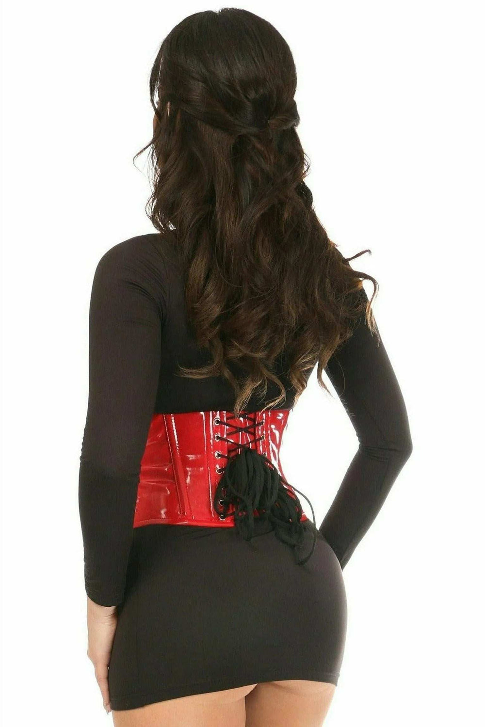 Daisy Corsets Top Drawer Red Patent Steel Boned Mini Cincher - Daisy Corsets - Flyclothing LLC