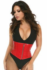 Daisy Corsets Top Drawer Red Patent Steel Boned Mini Cincher