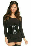 Daisy Corsets Top Drawer Black Patent Steel Boned Mini Cincher - Daisy Corsets