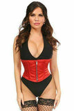 Daisy Corsets Top Drawer Red Satin Steel Boned Mini Cincher - Daisy Corsets - Flyclothing LLC