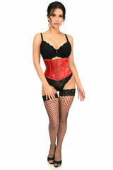 Daisy Corsets Top Drawer Red Satin Steel Boned Mini Cincher - Daisy Corsets - Flyclothing LLC