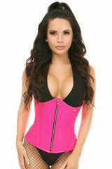 Daisy Corsets Top Drawer Hot Pink Patent PVC Steel Boned Under Bust Corset - Daisy Corsets - Flyclothing LLC