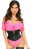 Daisy Corsets Top Drawer Black Satin Steel Boned Mini Cincher - Daisy Corsets - Flyclothing LLC