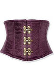 Daisy Corsets Top Drawer Plum Brocade Steel Boned Mini Cincher w/Clasps - Daisy Corsets