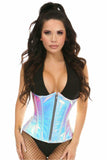 Daisy Corsets Top Drawer Blue/Purple Holo Steel Boned Underbust Corset - Daisy Corsets - Flyclothing LLC