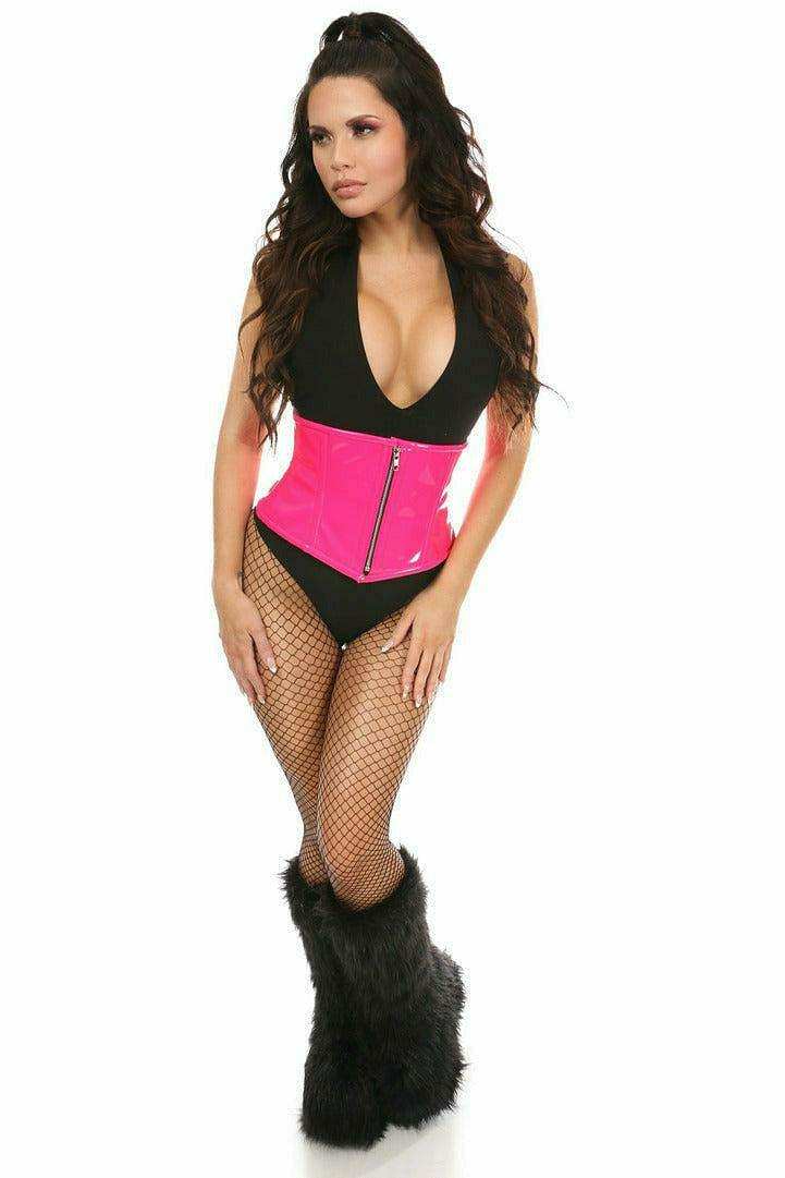 Daisy Corsets Top Drawer Hot Pink Patent Steel Boned Mini Cincher - Daisy Corsets - Flyclothing LLC