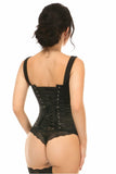 Daisy Corsets Top Drawer White Satin w/Black Lace Overlay Steel Boned Corset w/Straps - Daisy Corsets