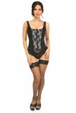 Daisy Corsets Top Drawer White Satin w/Black Lace Overlay Steel Boned Corset w/Straps - Daisy Corsets