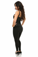 Daisy Corsets Top Drawer White Satin w/Black Lace Overlay Steel Boned Corset w/Straps - Daisy Corsets