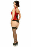 Daisy Corsets Top Drawer Red Satin Steel Boned Corset w/Straps - Daisy Corsets