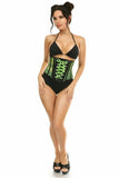 Daisy Corsets Top Drawer Neon Green Patent & Fishnet Underbust Corset - Daisy Corsets