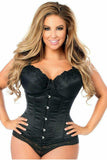 Daisy Corsets Top Drawer Black Steel Boned Underbust Corset w/Busk Closure - Daisy Corsets - Flyclothing LLC