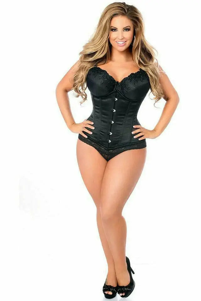 Daisy Corsets Top Drawer Black Steel Boned Underbust Corset w/Busk Closure - Daisy Corsets - Flyclothing LLC