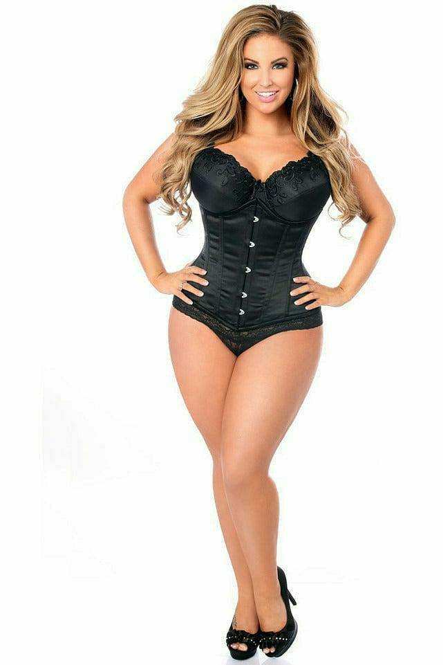 Daisy Corsets Top Drawer Black Steel Boned Underbust Corset w/Busk Closure - Daisy Corsets - Flyclothing LLC