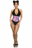 Daisy Corsets Top Drawer Lavender Holo Steel Boned Mini Cincher - Daisy Corsets