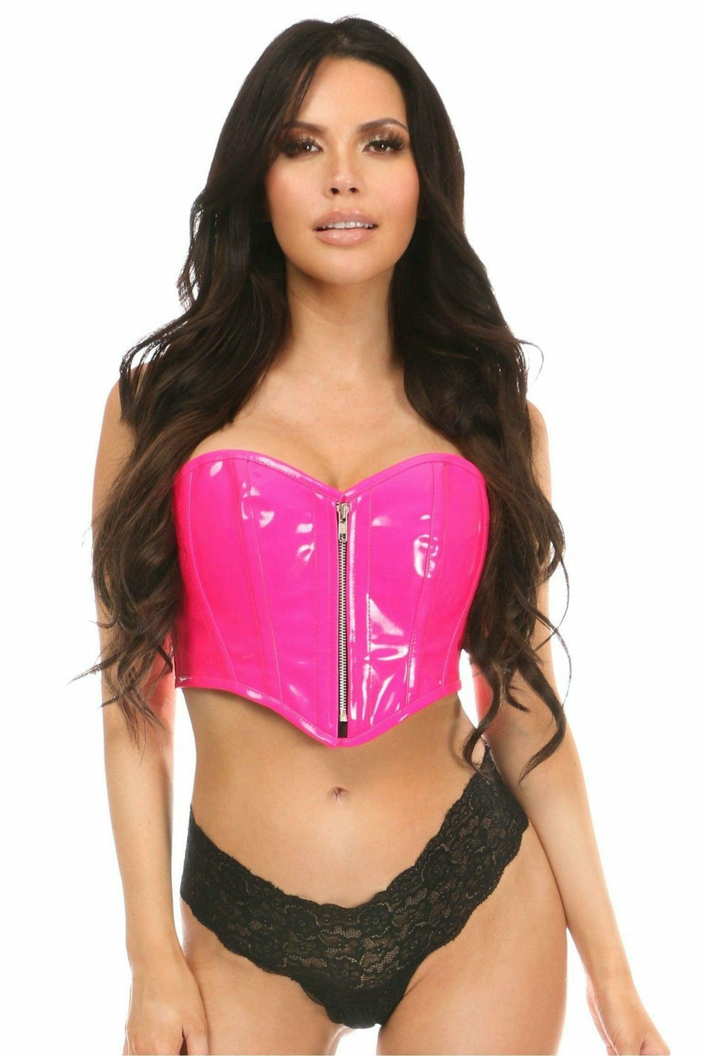 Daisy Corsets Top Drawer Hot Pink Patent Bustier Top w/Zipper - Daisy Corsets
