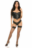 Daisy Corsets Top Drawer Black Faux Leather Bustier Top w/Clasp - Daisy Corsets