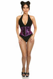 Daisy Corsets Top Drawer Purple Metallic Steel Boned Mini Cincher - Daisy Corsets