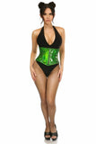 Daisy Corsets Top Drawer Green Holo Steel Boned Mini Cincher - Daisy Corsets