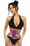 Daisy Corsets Top Drawer Rainbow Gold Holo Steel Boned Mini Cincher - Daisy Corsets