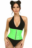 Daisy Corsets Top Drawer Neon Green Patent Steel Boned Mini Cincher - Daisy Corsets